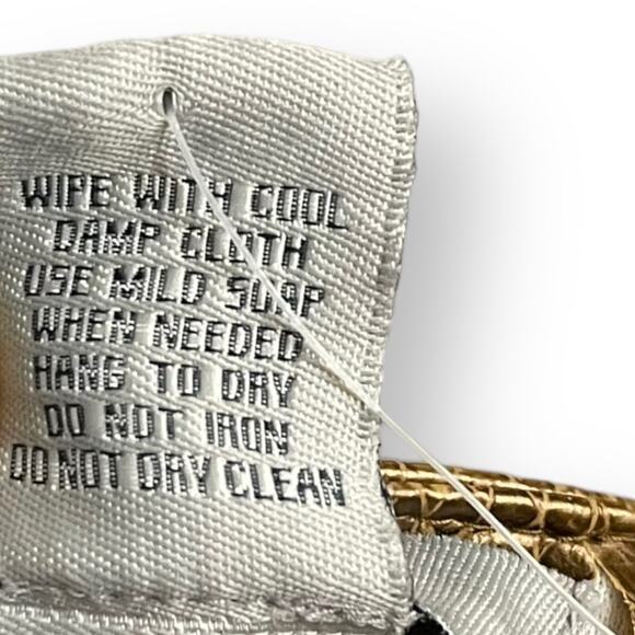 OCI Faux Leather Skirt Women's 11 Juniors Golden Brown Embossed Chic Modest New - Picture 12 of 12